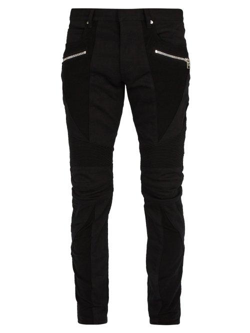 Matchesfashion.com Balmain - Mid Rise Biker Jeans - Mens - Black