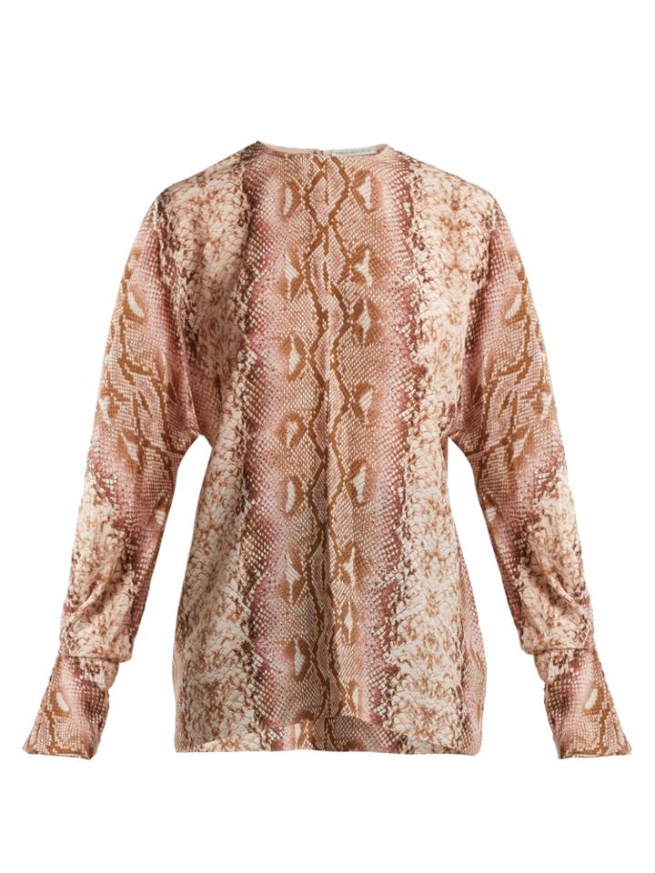 Emilia Wickstead Dalia Python-print Silk Crepe De Chine Blouse