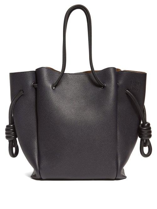 Matchesfashion.com Loewe - Flamenco Small Grained Leather Tote Bag - Womens - Dark Blue