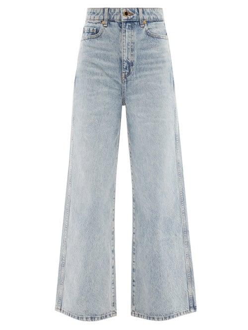 Khaite - Ella High-rise Wide-leg Cropped Jeans - Womens - Light Blue