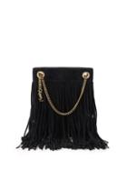 Saint Laurent - Grace Fringed Suede Shoulder Bag - Womens - Black