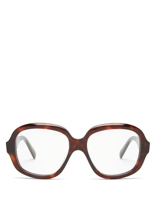 Matchesfashion.com Celine Eyewear - Oversized Round Tortoiseshell-acetate Glasses - Womens - Tortoiseshell