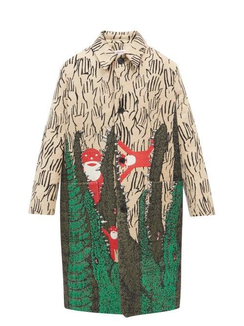Walter Van Beirendonck - Hand-print Twill Overcoat - Mens - Multi