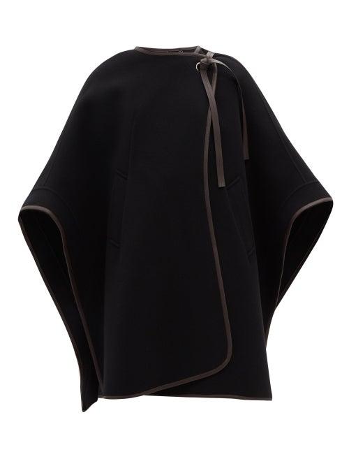 Chlo - Double-faced Virgin Wool-blend Cape - Womens - Black