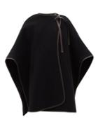 Chlo - Double-faced Virgin Wool-blend Cape - Womens - Black