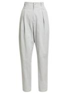 Matchesfashion.com Isabel Marant - Handy High Rise Cotton Trousers - Womens - Light Grey