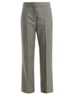 Matchesfashion.com Stella Mccartney - Houndstooth Pleated Wool Trousers - Womens - Grey