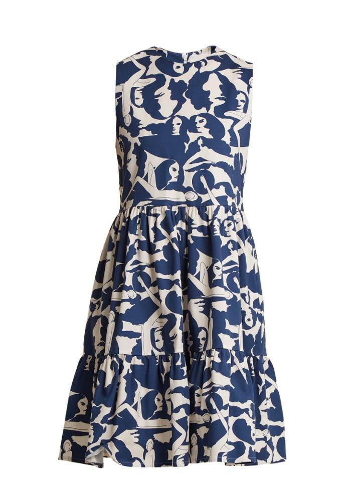 La Doublej Editions Brunch Donne-print Cotton Dress
