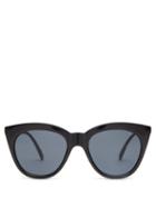 Matchesfashion.com Le Specs - Halfmoon Cat Eye Acetate Sunglasses - Womens - Black