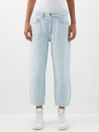 Raey - Carrot Cropped Organic-cotton Jean - Womens - Light Blue