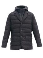 Matchesfashion.com Herno - La Giacca Quilted-down Wool-blend Jacket - Mens - Blue