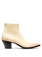 Matchesfashion.com Saint Laurent - Finn Ayers Ankle Boots - Womens - Cream