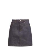 Matchesfashion.com A.p.c. - Jupe Standard Raw Denim Mini Skirt - Womens - Indigo