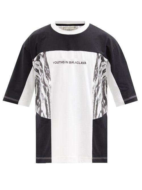 Youths In Balaclava - Branch-print Cotton-jersey T-shirt - Mens - White