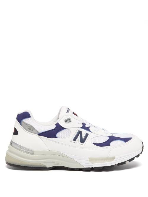 New Balance - Made In Us 992 Leather And Mesh Trainers - Mens - White Multi