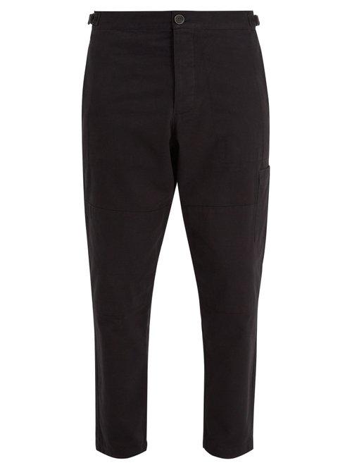 Matchesfashion.com Oliver Spencer - Judo Tapered Leg Cropped Cotton Twill Trousers - Mens - Black