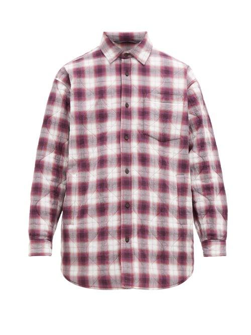 Matchesfashion.com Acne Studios - Padded Check Cotton Blend Shirt - Mens - Multi