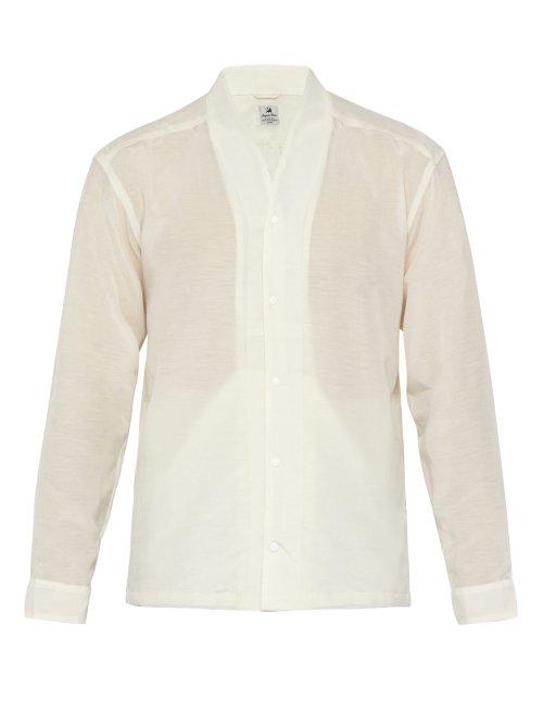Matchesfashion.com Sasquatchfabrix - Big Wa Neck Shawl Collar Shirt - Mens - White