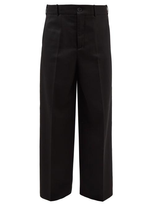 Valentino - High-rise Pleated Twill Trousers - Mens - Black