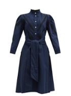 Matchesfashion.com Cheval Pampa - Yegua Cotton-blend Crepe Shirt Dress - Womens - Navy