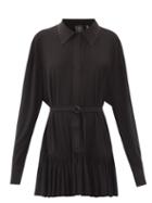 Matchesfashion.com Norma Kamali - Ruffled-hem Crepe Mini Dress - Womens - Black
