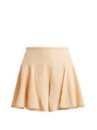 Matchesfashion.com Chlo - Ruffled Crepe Cady Shorts - Womens - Nude