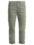 Matchesfashion.com Frame - Le Service Cotton Blend Cropped Cargo Trousers - Womens - Green