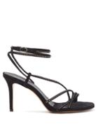 Matchesfashion.com Isabel Marant - Amspee Crystal Embellished Suede Sandals - Womens - Black