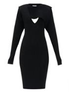 Matchesfashion.com Bottega Veneta - Cutout Ribbed-knit Dress - Womens - Black