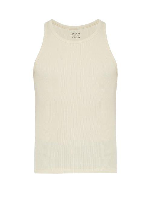 Matchesfashion.com Holiday Boileau - Ribbed Cotton Tank Top - Mens - Cream