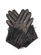 Diane Von Furstenberg Fringe Leather Gloves