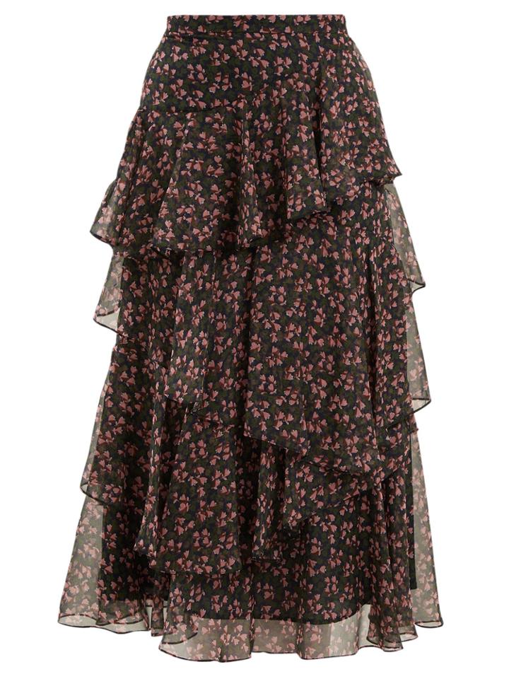 Alexachung Floral-print Chiffon Skirt