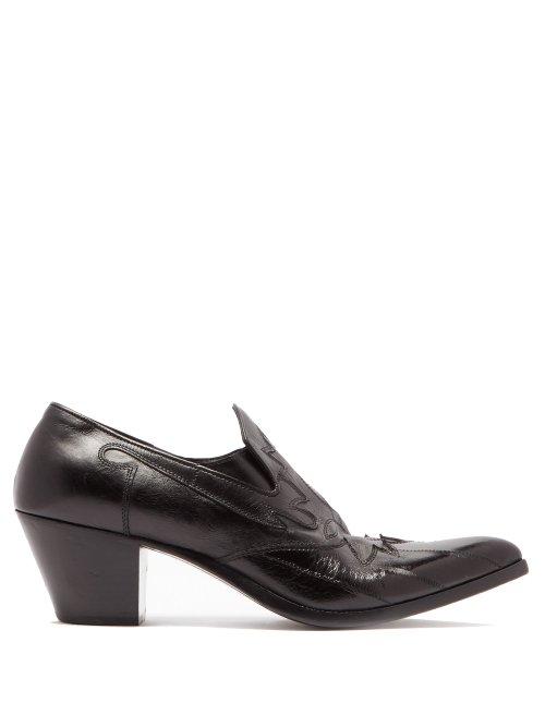 Matchesfashion.com Saint Laurent - Finn Western Leather Loafers - Mens - Black