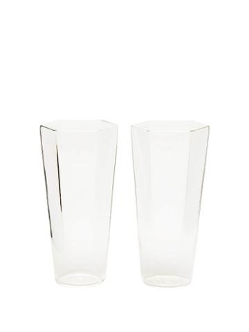 Matchesfashion.com R+d.lab - Set Of Two Nina Bevanda Hexagon Glasses - Clear