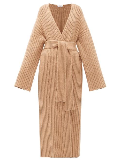 Matchesfashion.com Raey - Belted Ribbed-knit Cashmere Maxi Cardigan - Womens - Beige