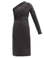 Matchesfashion.com Dodo Bar Or - Gorgiee Asymmetric One-shoulder Leather Dress - Womens - Black