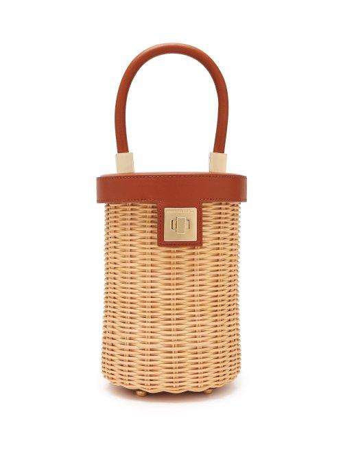 Matchesfashion.com Sparrows Weave - The Cylinder Wicker And Leather Bag - Womens - Tan