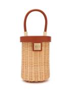 Matchesfashion.com Sparrows Weave - The Cylinder Wicker And Leather Bag - Womens - Tan