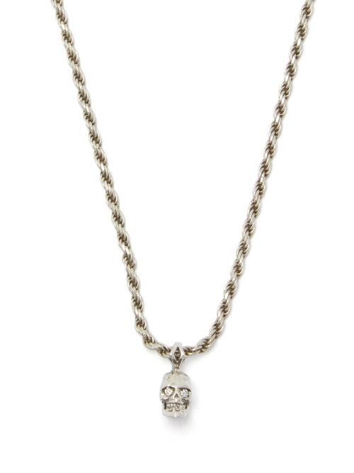 Matchesfashion.com Emanuele Bicocchi - Skull Charm Sterling Silver Necklace - Mens - Silver