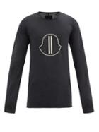 Matchesfashion.com Moncler + Rick Owens - Logo-print Long-sleeved Cotton-jersey T-shirt - Mens - Black