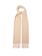 Ladies Accessories Johnstons Of Elgin - Fringed Cashmere-twill Scarf - Womens - Light Beige