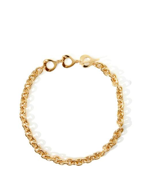 Matchesfashion.com Saint Laurent - Chain-link Gold-plated Choker - Womens - Gold