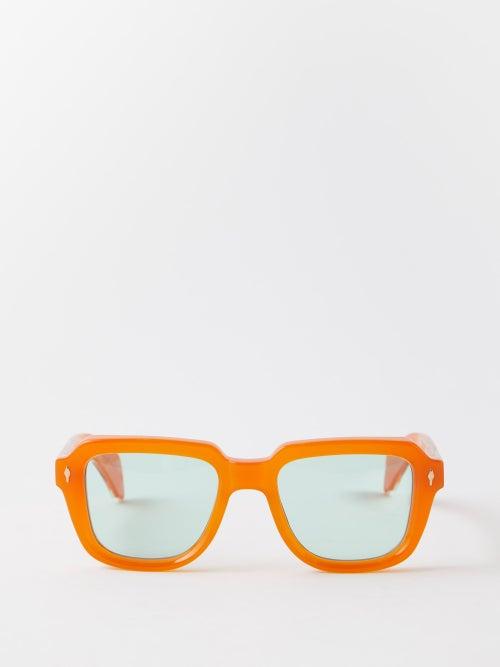Jacques Marie Mage - Taos Square Acetate Sunglasses - Womens - Orange Green