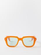 Jacques Marie Mage - Taos Square Acetate Sunglasses - Womens - Orange Green