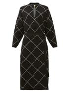 Matchesfashion.com Proenza Schouler - Chain-link Print Crepe Midi Dress - Womens - Black White