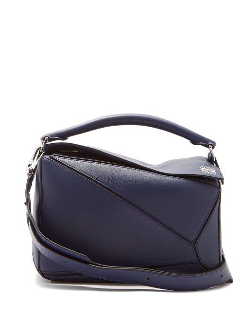Matchesfashion.com Loewe - Puzzle Leather Bag - Womens - Navy