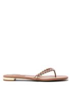 Matchesfashion.com Aquazzura - Tequila Crystal-embellished Leather Sandals - Womens - Nude