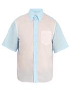 Prada Bicolour Short-sleeved Cotton Shirt