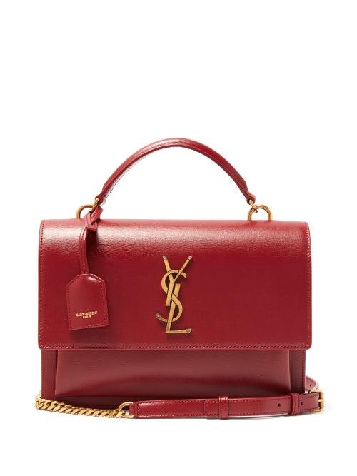 Matchesfashion.com Saint Laurent - Sunset Medium Leather Shoulder Bag - Womens - Red