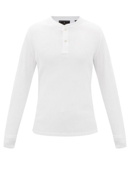 Belstaff - Lydden Ribbed Cotton-jersey Henley Top - Mens - White